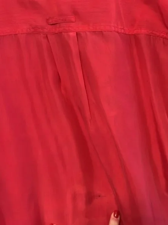 Robert Stock Vintage Silk Button Front Red Professional Long Sleeve Shirt Large - Picture 9 of 14